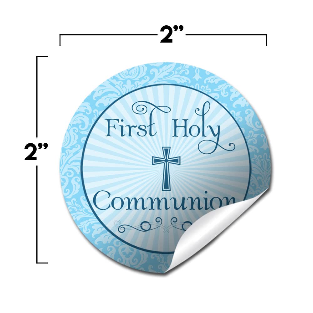 First Holy Communion Thank You Stickers for Boys - 40 Pack 2
