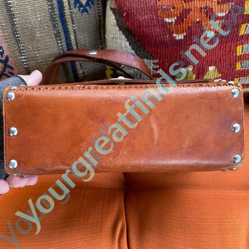 Vintage Costa Rica Leather and Wood Turn Lock Handbag - Stylish Crossbody Purse for Women, Boho Chic Travel Bag for Everyday Use & Weekend Getaways