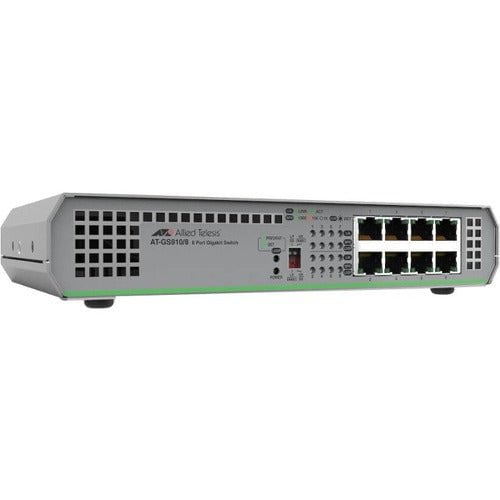 Allied Telesis CentreCOM GS910/8 8-Port Layer 2 Ethernet Switch | 4.5W Low Power | Wall/Desktop/Rack Mountable | Ideal for Home Office & Small Business Networks