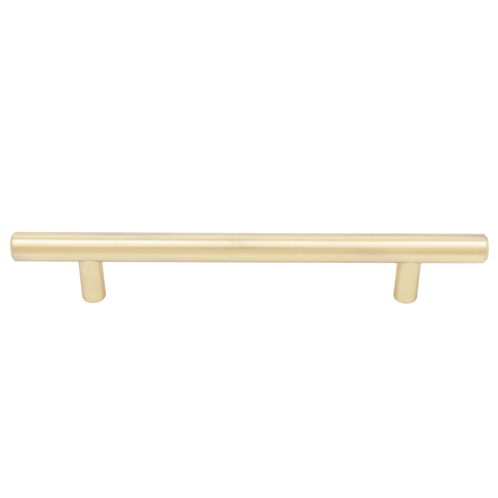Stone Harbor Hardware Bar Cabinet Pull - 128mm Center to Center, 188mm Overall Length, Satin Brass Finish - Perfect for Kitchen Cabinets, Dressers & Home Bar Furniture