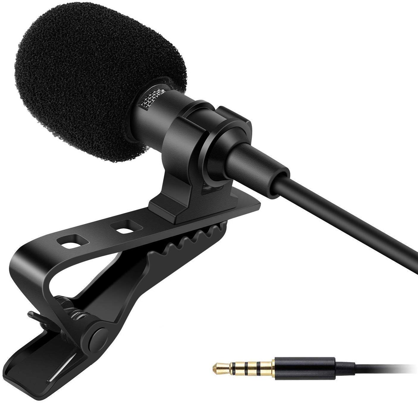 Clip On Mini Lapel Lavalier Microphone for iPhone & Computer - Perfect for Podcasting, Video Recording, Interviews, and Online Meetings