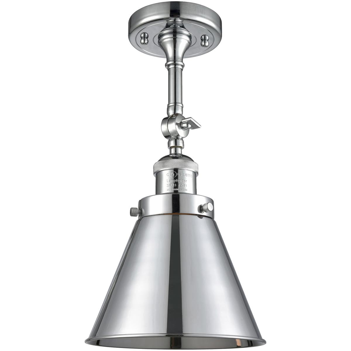Franklin Restoration Collection Chrome LED Semi-Flush Mount Ceiling Light - Modern Transitional Lighting Fixture for Bedroom, Living Room & Hallway | Innovations 201F-PC-M13-PC-LED