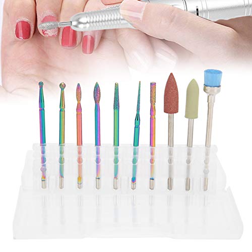 10pcs Tungsten Steel Nail Drill Bits Set with Dust Brush - Professional Nail Grinding & Polishing Heads for Manicure, Pedicure & Nail Art - Perfect for Home Use & Salon Professionals
