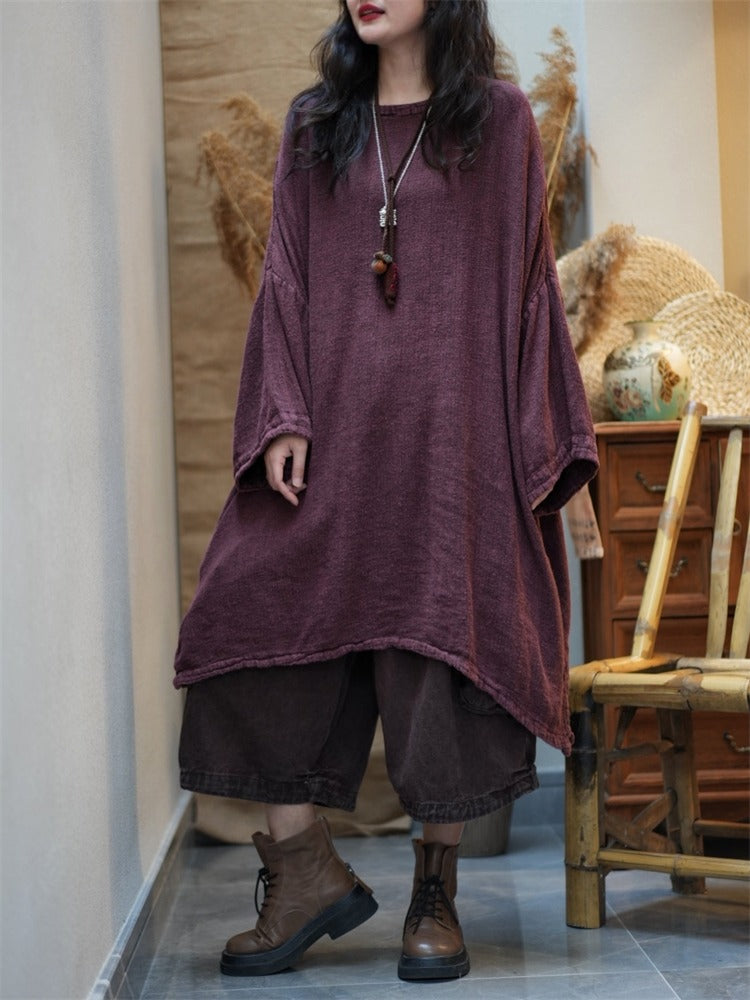 Comfortable Cotton Long Sleeve Fall Dress with Pockets - Perfect for Autumn Outfits, Casual Wear & Office Attire
