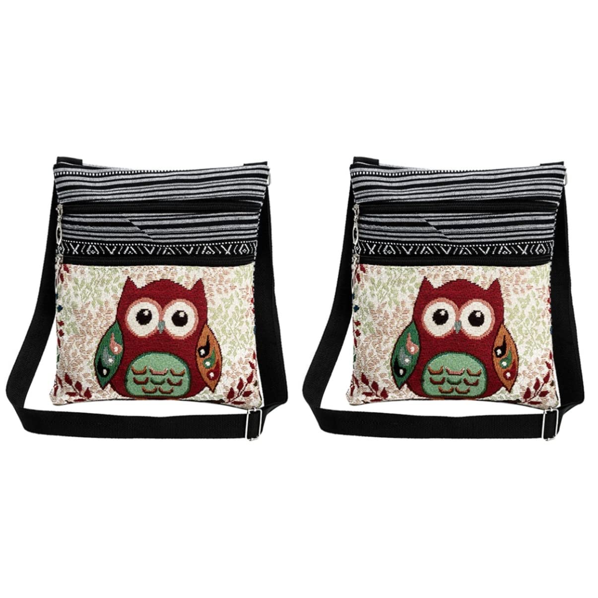 VALICLUD Owl Print Crossbody Phone Purse for Women - Adjustable Strap Canvas Handbag with Phone Pouch - Perfect for Daily Use, Travel, and Shopping