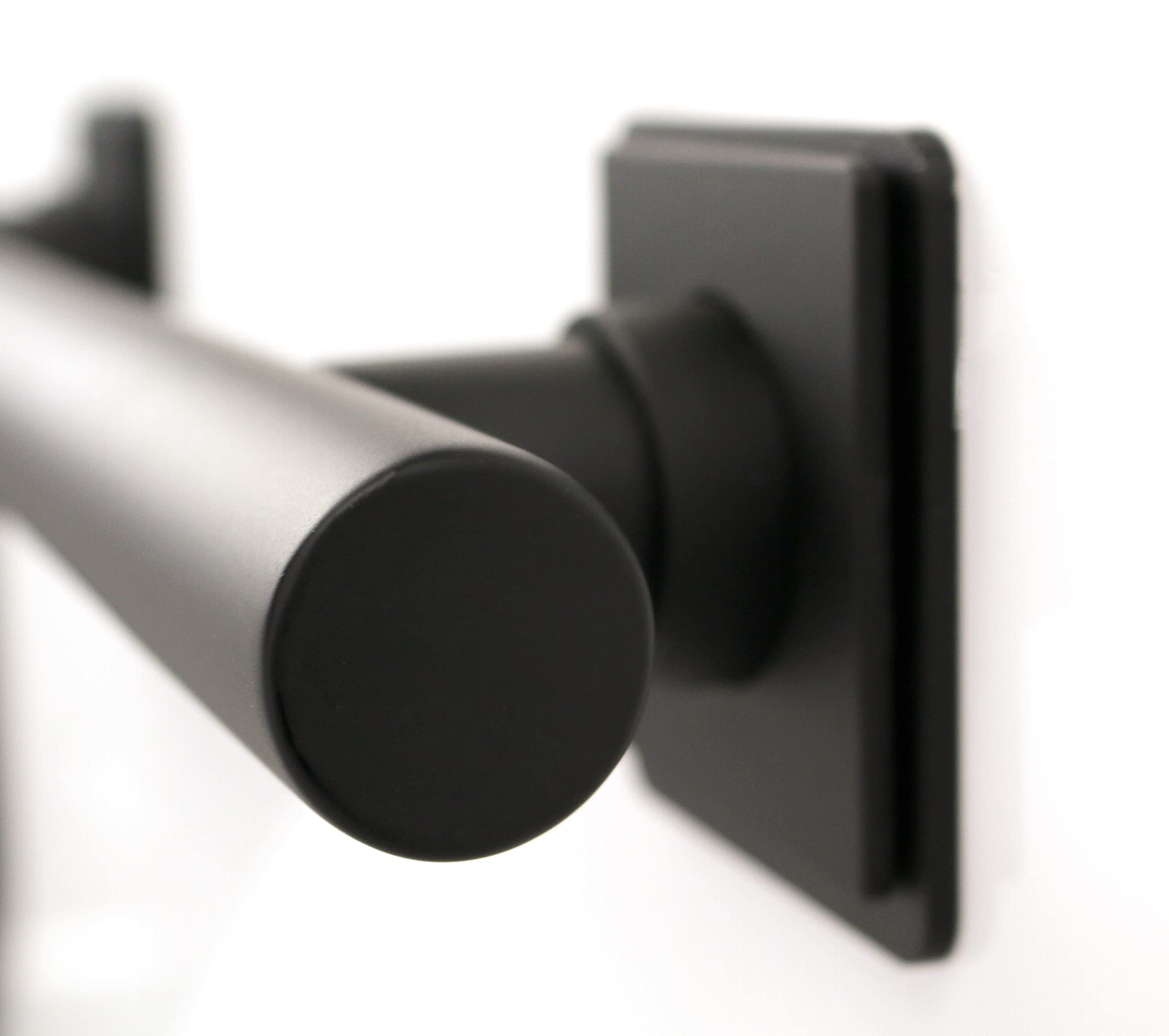 36-inch Coronado Designer Straight Bathroom Shower Grab Bar with Decorative Square Flanges - Matte Black Safety Handle for Elderly & ADA Compliant - Perfect for Bathroom, Shower and Tub Accessibility