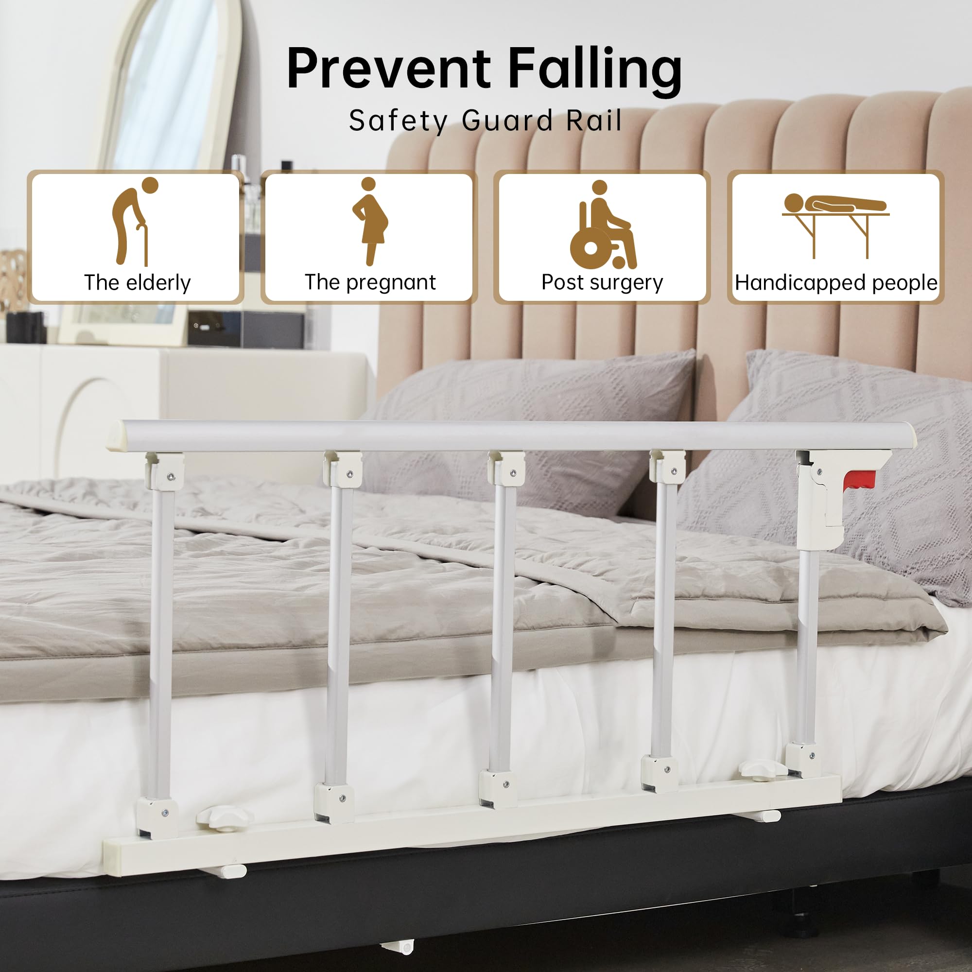 ELENKER Adjustable Bed Rails for Elderly Adults - 48.6