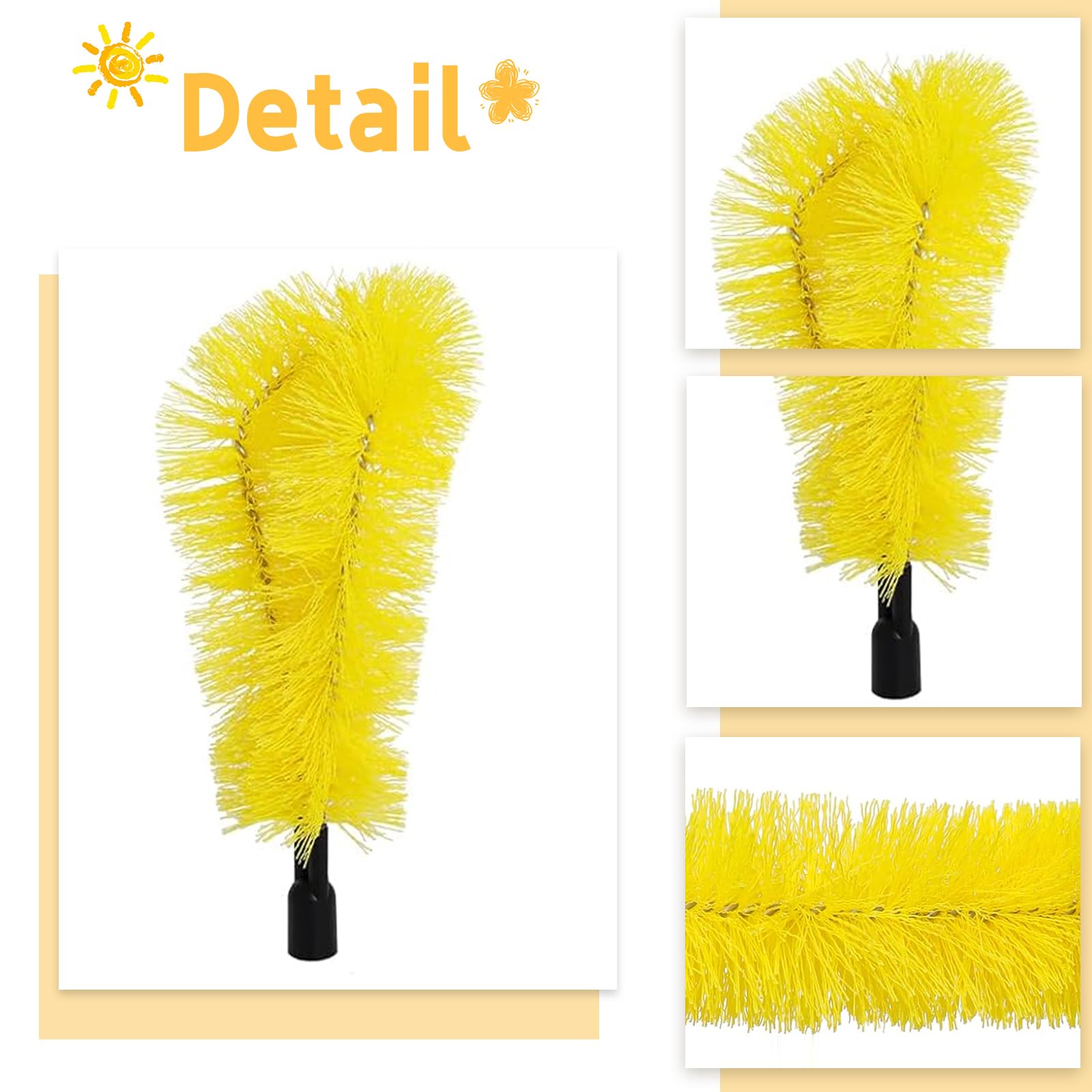 2 Pack Gutter Cleaning Brush - 0.83 Inch (21mm) Threaded Roof Gutter Cleaner Tool - Universal Adapter for Most Extension Poles (Pole Not Included) - Perfect for Home Roof Maintenance & Rain Gutter Guard Cleaning