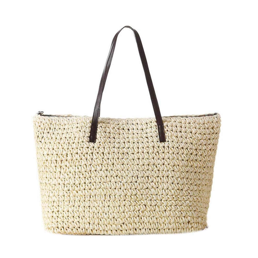 Classic Handwoven Straw Tote Bag - Retro Shoulder Bag for Women | Beach Travel, Shopping & Daily Use | Eco-Friendly & Stylish Accessory