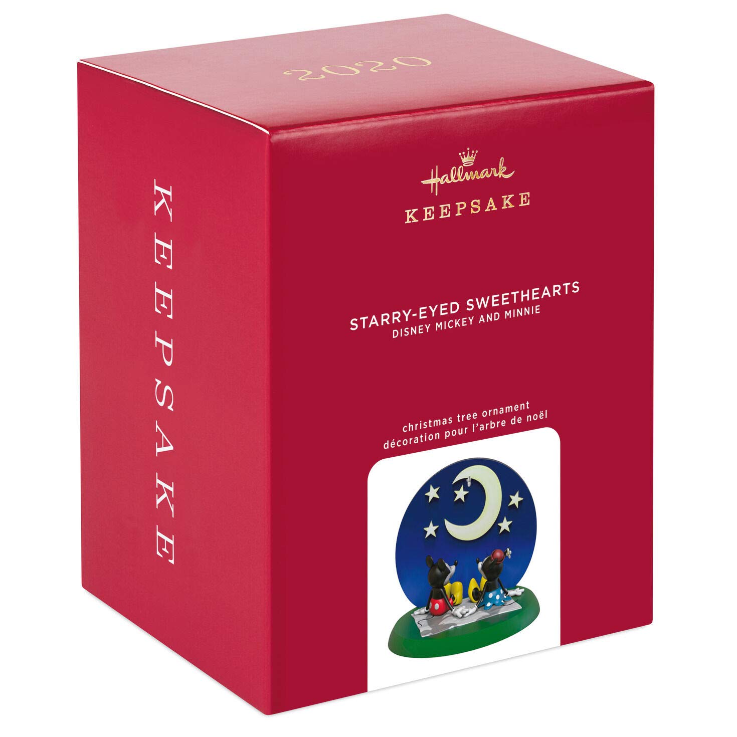 Hallmark Keepsake Christmas Ornament 2020 - Disney Mickey Mouse & Minnie Mouse Starry-Eyed Sweethearts Collectible (1999QXD6461) - Perfect for Holiday Tree Decorations & Disney Fan Gifts
