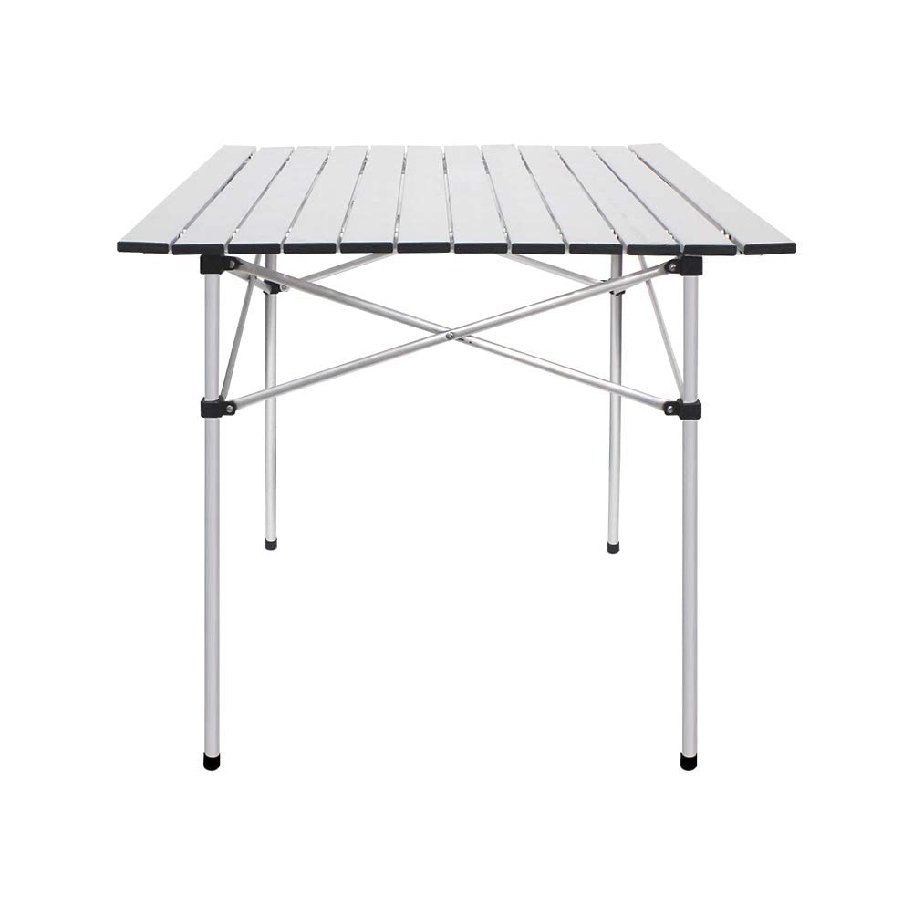 Best Folding Camping Table - Lightweight Aluminum Roll Up Portable Square Table (28