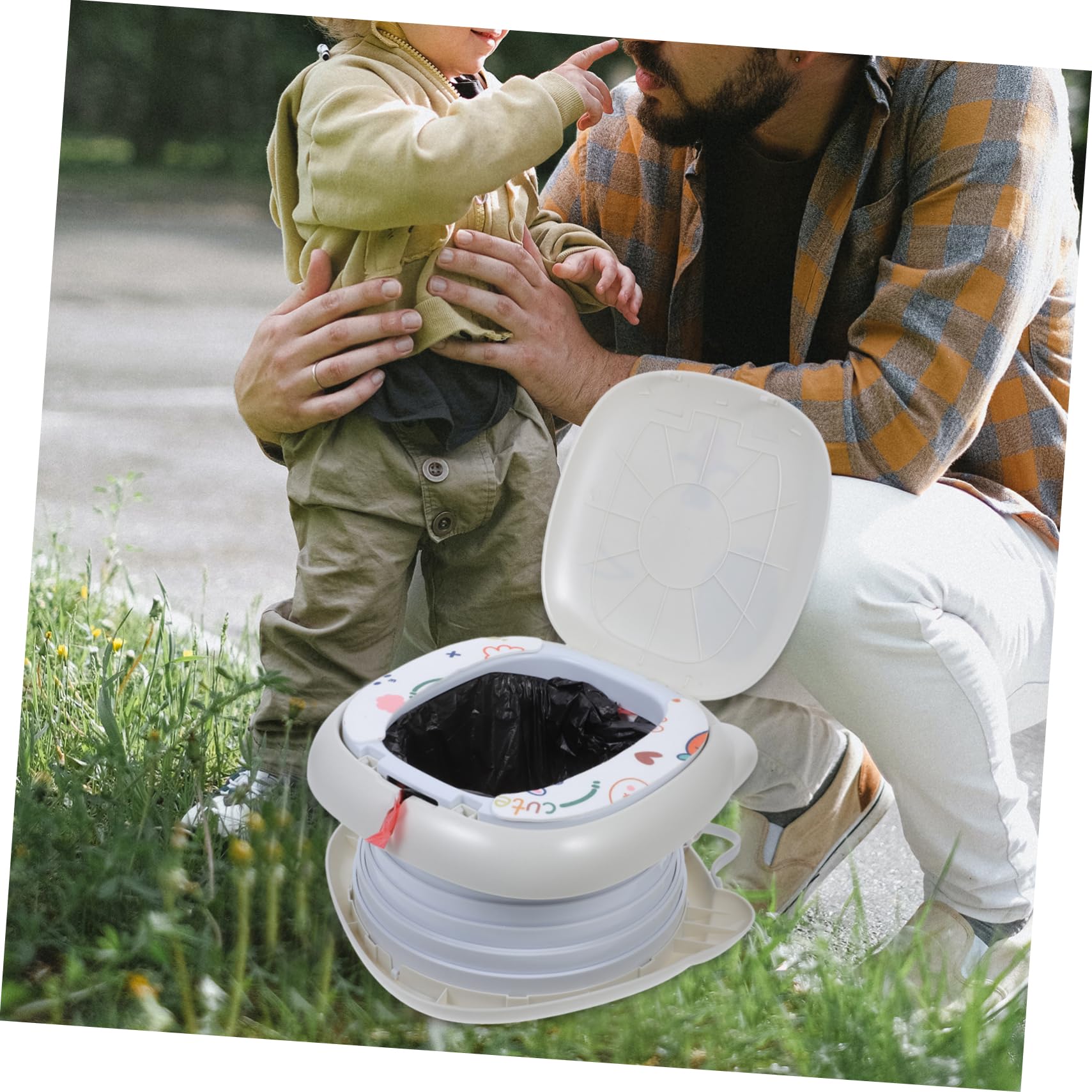 UPKOCH 2 Pack Portable Kids Travel Potty - Foldable Child Toilet Seat with Carry Handle for Toddlers, Camping, Road Trips & Outdoor Activities