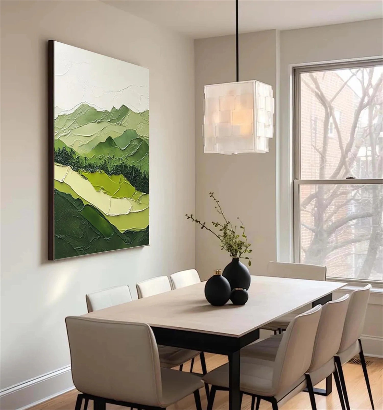Flower and Tree Painting Wall Art #FT134 - Handmade Canvas Decor for Living Room, Bedroom & Office