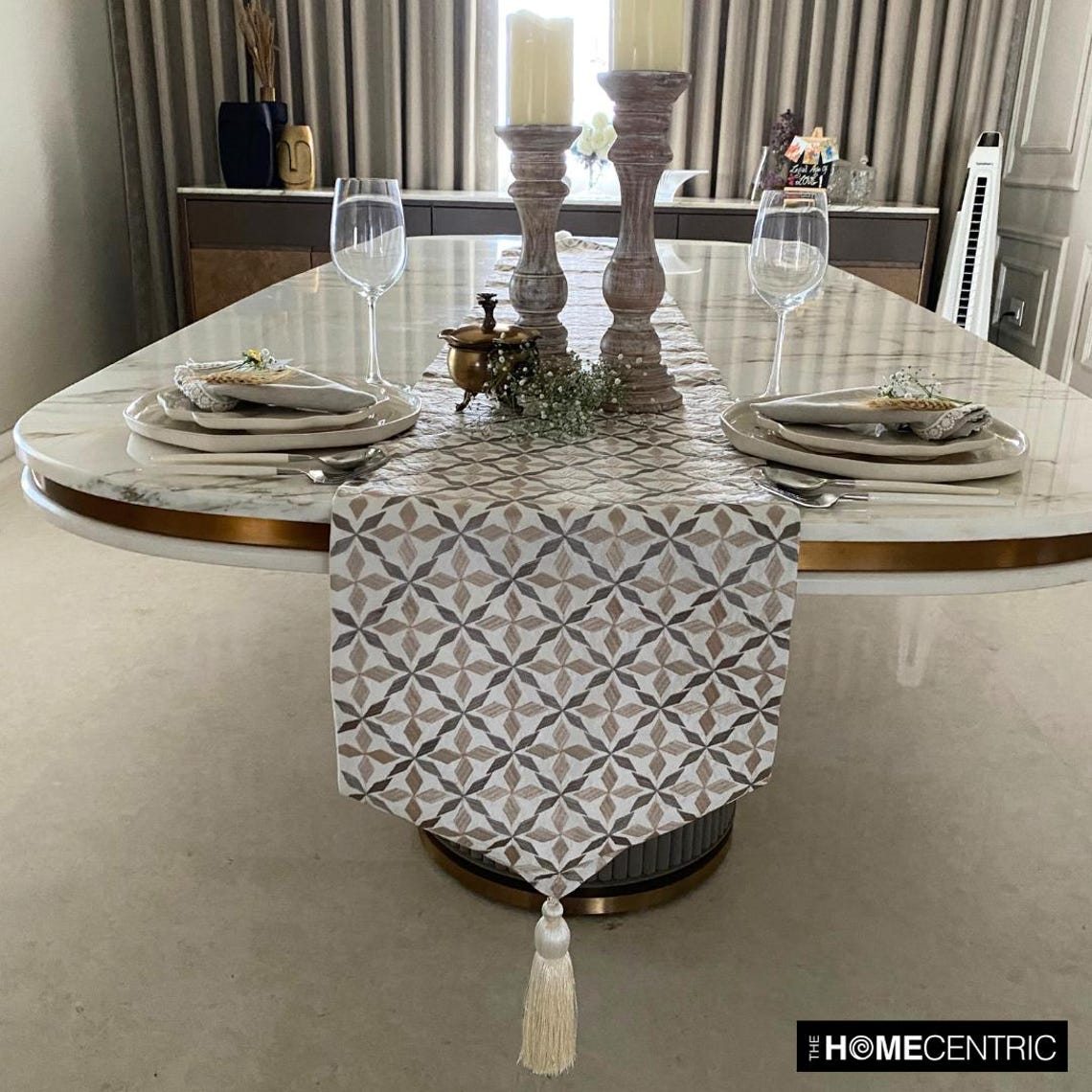 Adore Ivory Linen Table Runner - Elegant Decorative Dining Table Scarf for Weddings, Parties & Home Decor