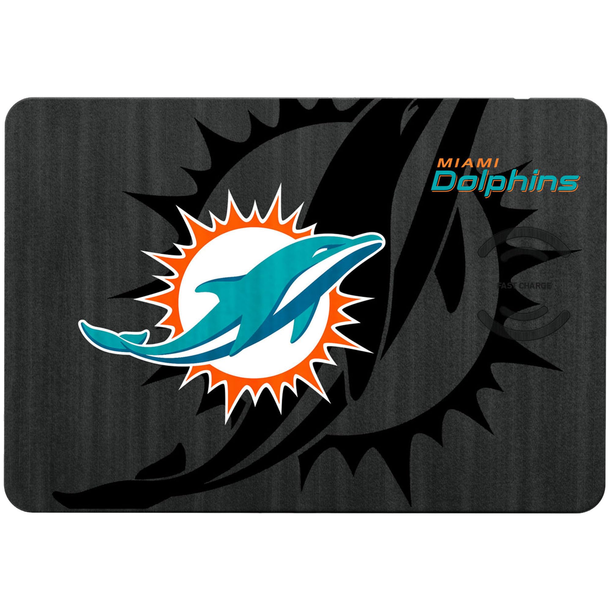 Miami Dolphins Wireless Charging Mouse Pad - Fast Qi Charger & Non-Slip Gaming Mouse Mat for iPhone, Android - Perfect for Office, Home Desk & Gaming Setup