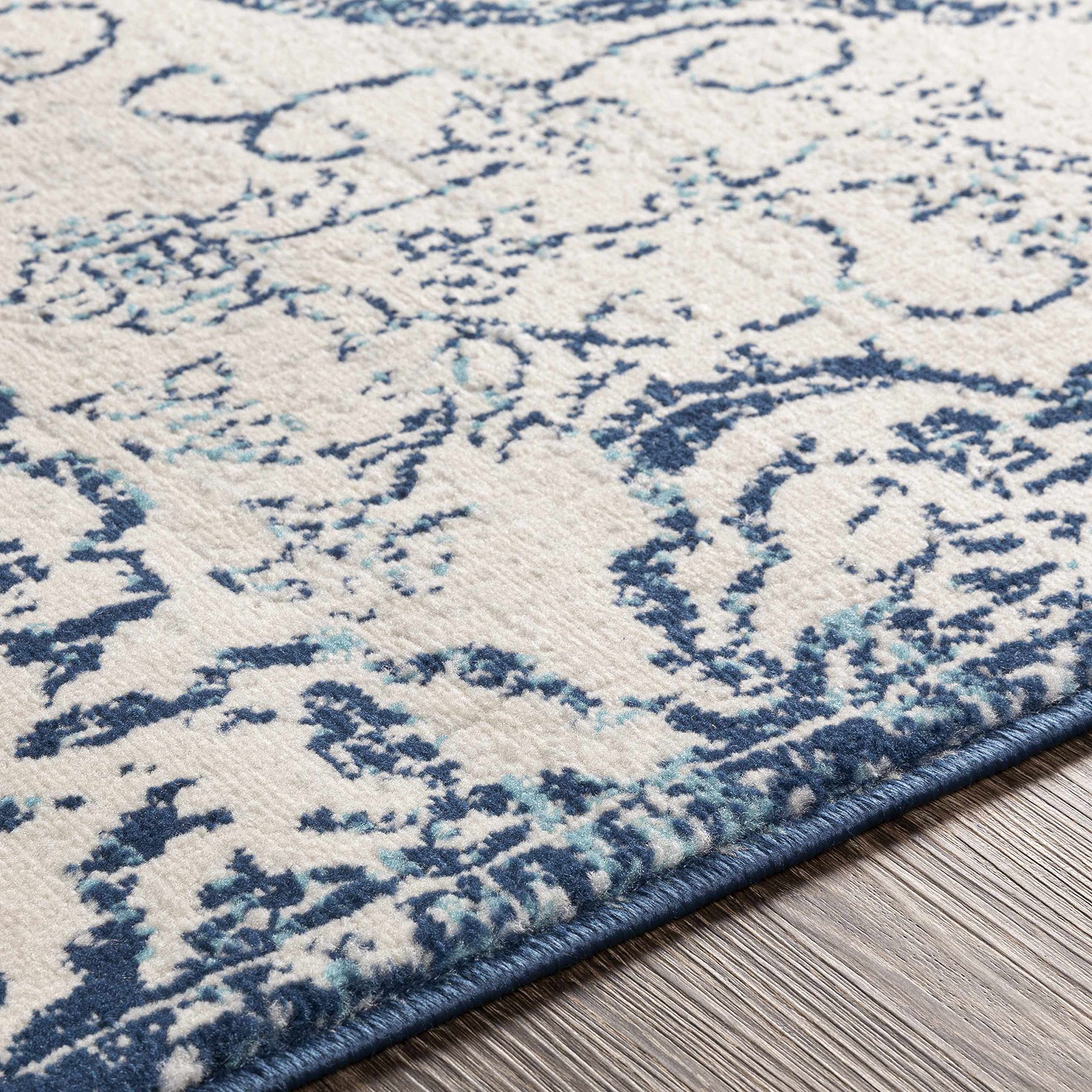 Hauteloom Traditional Beige and Blue Area Rug 7'10