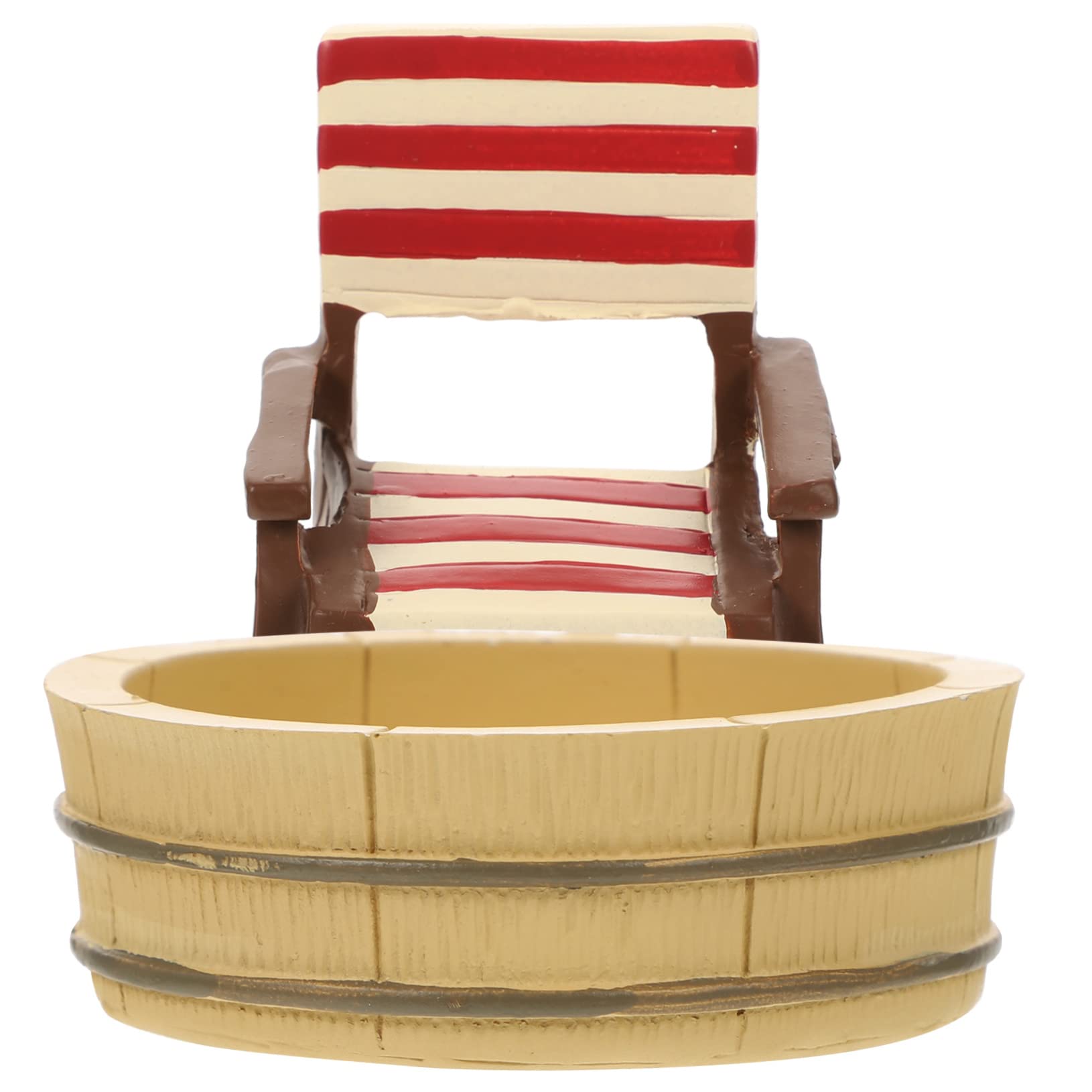 Miniature Beach Chair Set - Resin Mini Deck Chairs, Bathtub Boat & Ship Steering Wheel Decor - Perfect for Cake Toppers, Seaside Themed Parties & Dollhouse Accessories