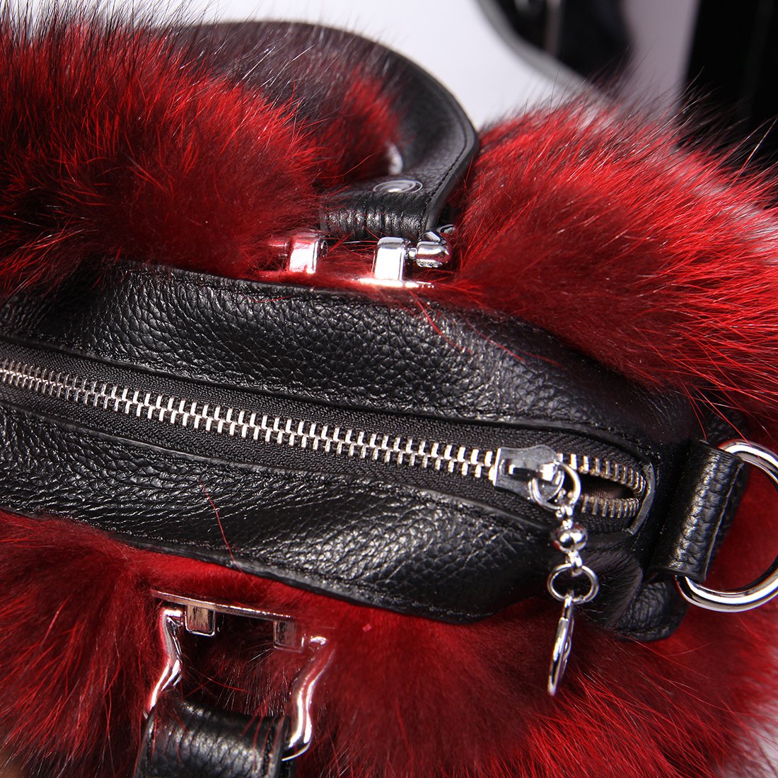 Genuine Raccoon & Fox Fur Handbag for Women - Luxury Winter Clutch Purse - Perfect for Parties, Weddings, and Evening Events