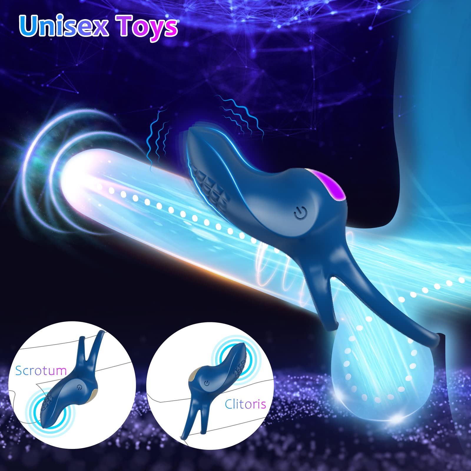 Premium Silicone Vibrating Cock Ring for Couples - 9 Powerful Vibration Modes, APP & Remote Control for Enhanced Penis and Clitoris Stimulation - Perfect for Romantic Evenings and Spicing Up Your Intimate Life