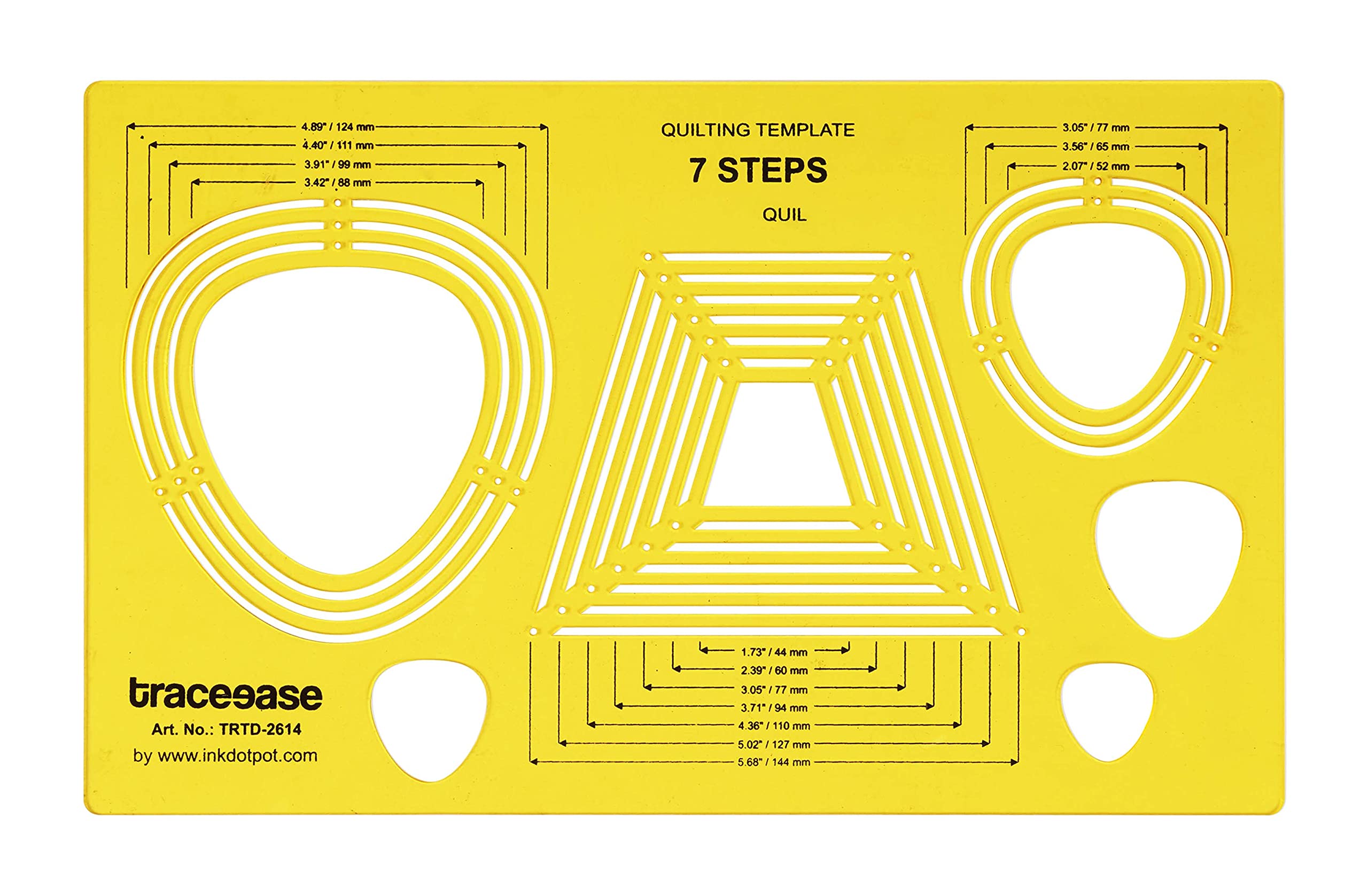 Traceease Quilting Template Stencils - 7 Sizes DIY Sewing Machine Quilt Ruler Set for Precise Quilting & Patchwork - Perfect for Beginners and Professional Quilters (Home Decor, Craft Projects, DIY Gifts)
