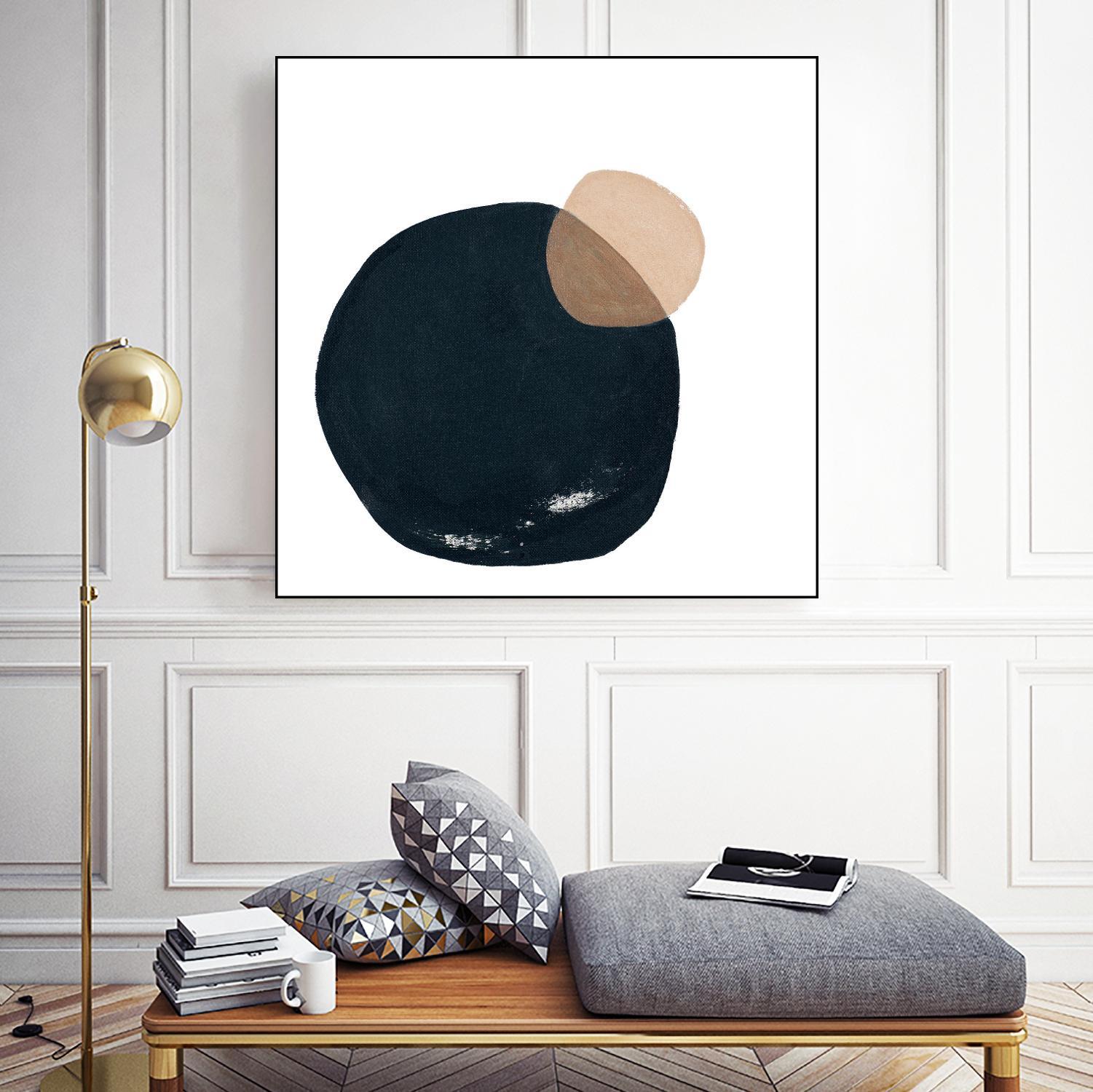 Abstract Circular Wall Art - Modern Geometric Canvas Painting for Home & Office Decor | Perfect for Living Room, Bedroom, or Workspace