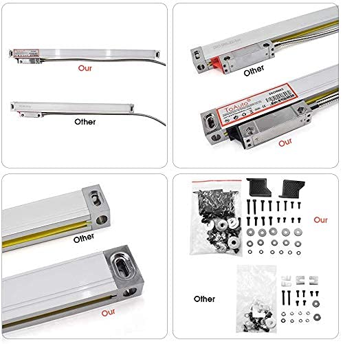 TOAUTO 2 Axis Digital Readout DRO with LCD Display & 5μm Glass Linear Scale - Precision Measurement for CNC Milling, Lathe & EDM Machines (700-750mm) | Workshop & Industrial Metalworking Applications