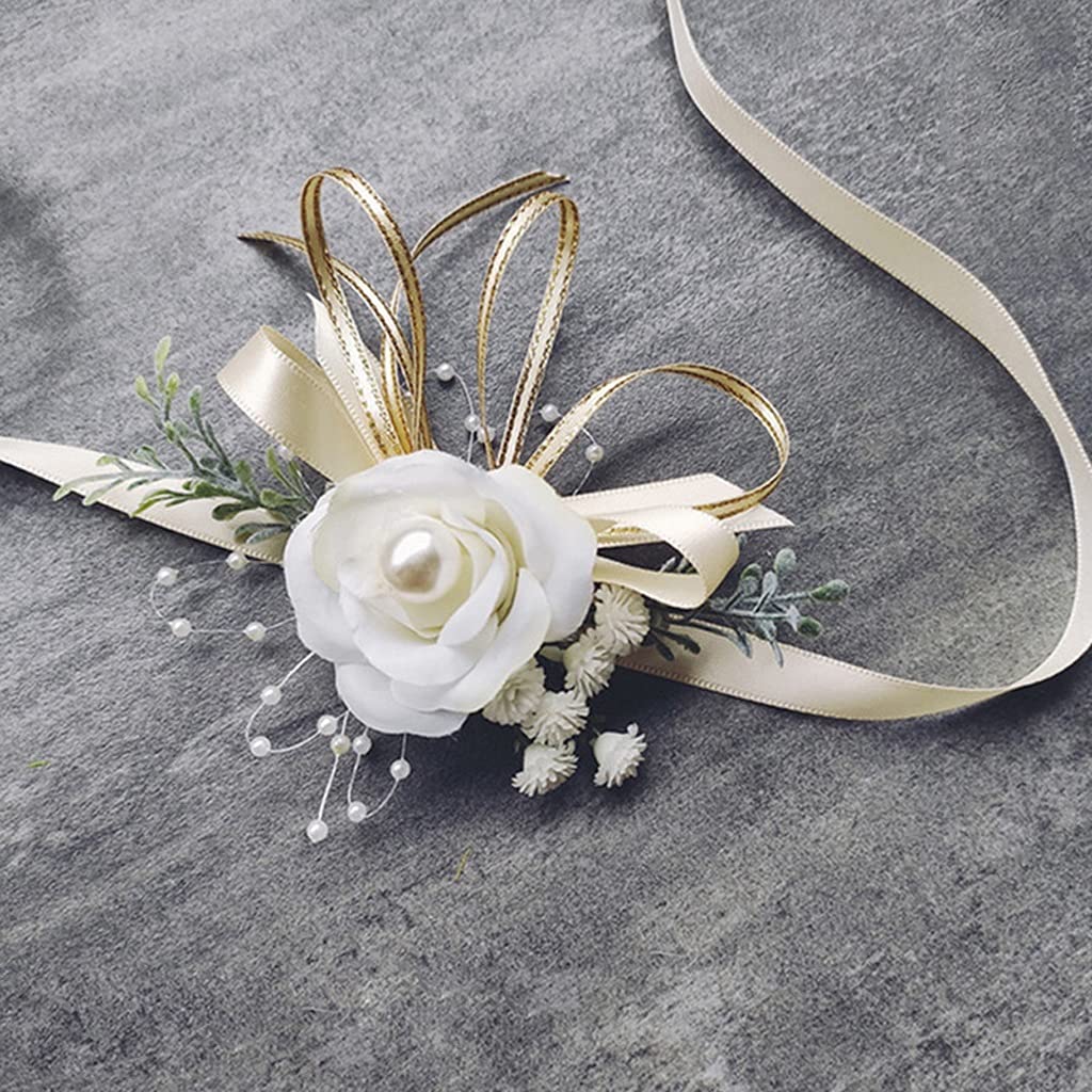Handmade Rose Wrist Flower for Brides - Elegant Wedding Party Favors & Bridal Accessories - Perfect for Bridal Showers, Bachelorette Parties, and Guest Gifts (Color: A)