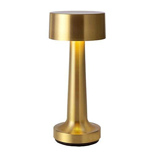 UWY Touch Sensor Dimmable Table Lamp - Retro Metal Desk Lamp with Rechargeable Battery for Bedroom, Office, Cafe & Restaurant - Perfect for Reading, Working and Ambient Lighting