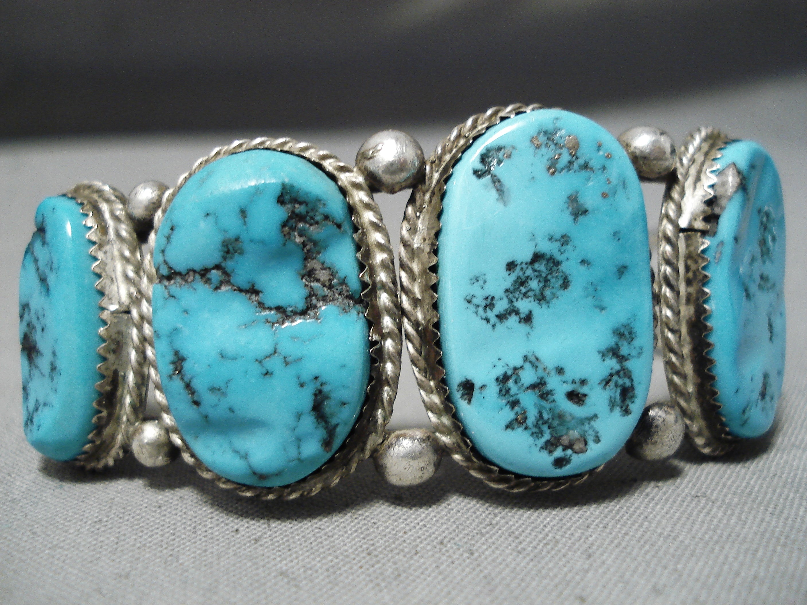 Vintage Navajo Sleeping Beauty Turquoise Sterling Silver Bracelet - Handmade Native American Jewelry for Women, Perfect for Boho Chic & Western Fashion