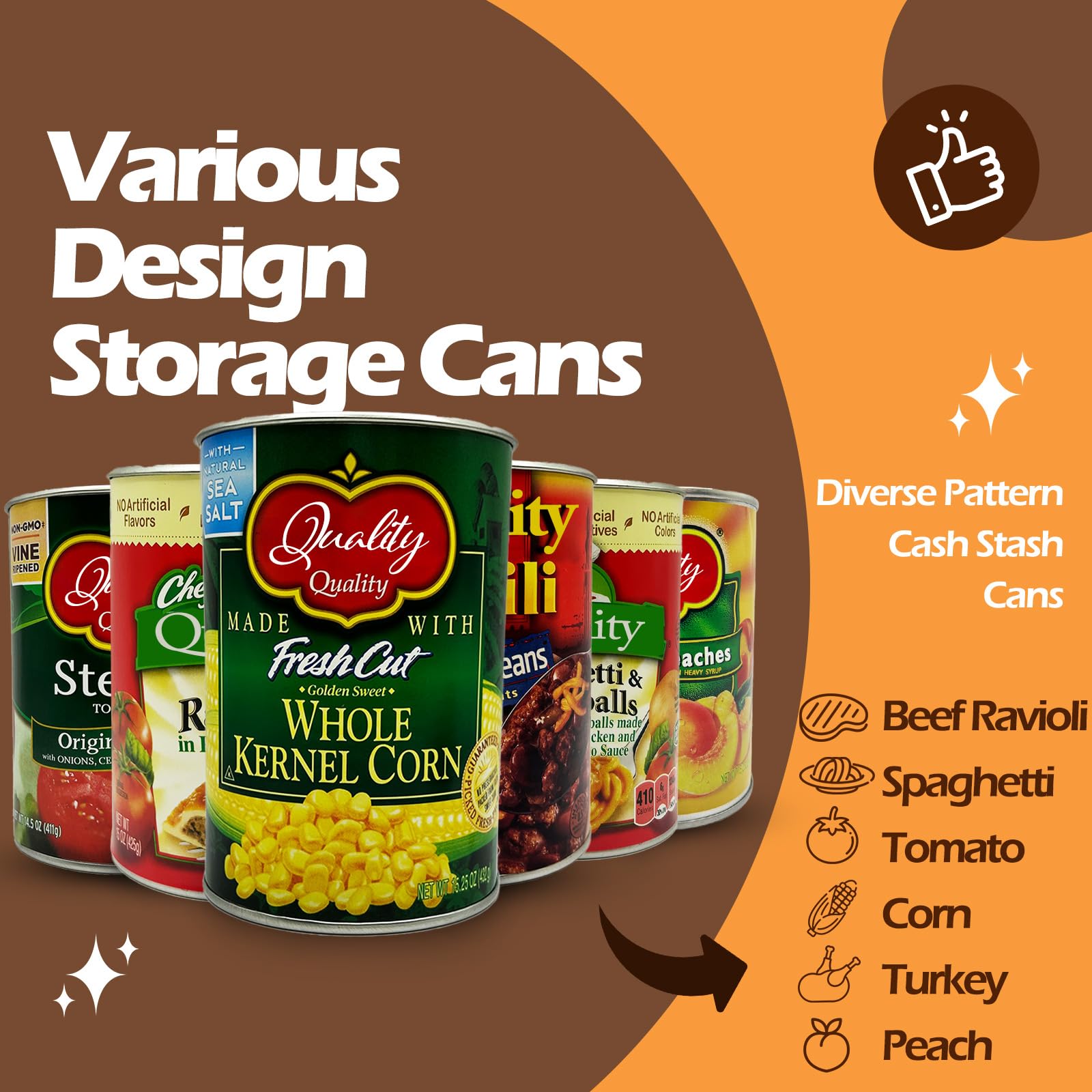 Cloud Maison Fake Soup Can Diversion Safe - Secure Storage for Jewelry, Cash, Coins & Keys - Hidden Home Security Container - Peach - Perfect for Bedroom, Office or Travel Use