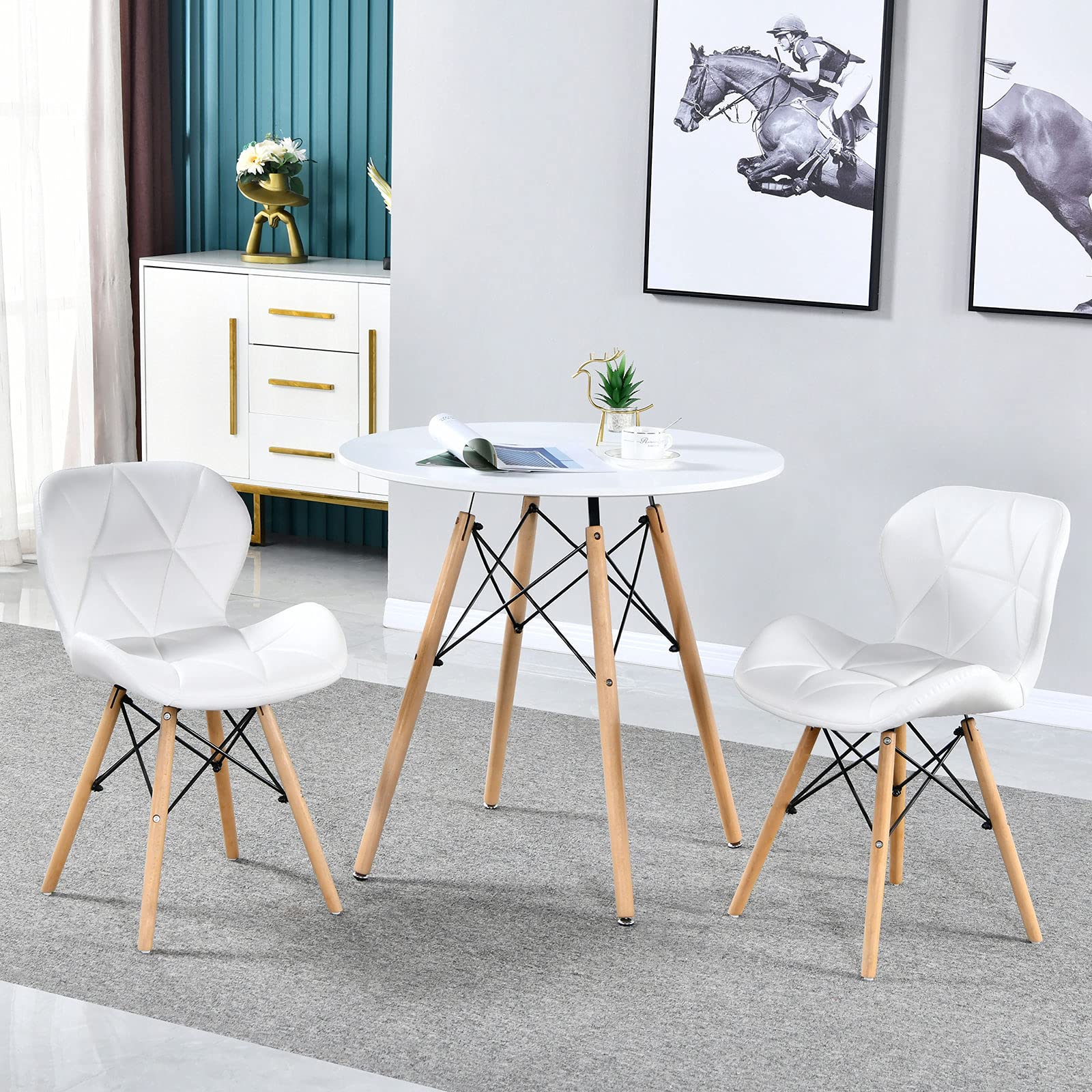 Modern Round White Dining Table 32