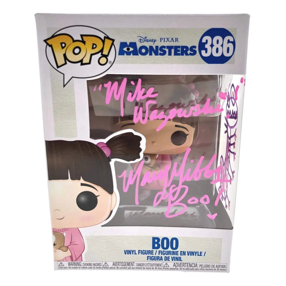 Mary Gibbs Signed Randall Sketch Boo Monsters Inc. Funko Pop Vinyl Figure with JSA COA - Mike Wazowski Purple Variant - Collectible for Disney Pixar Fans & Animation Memorabilia Enthusiasts