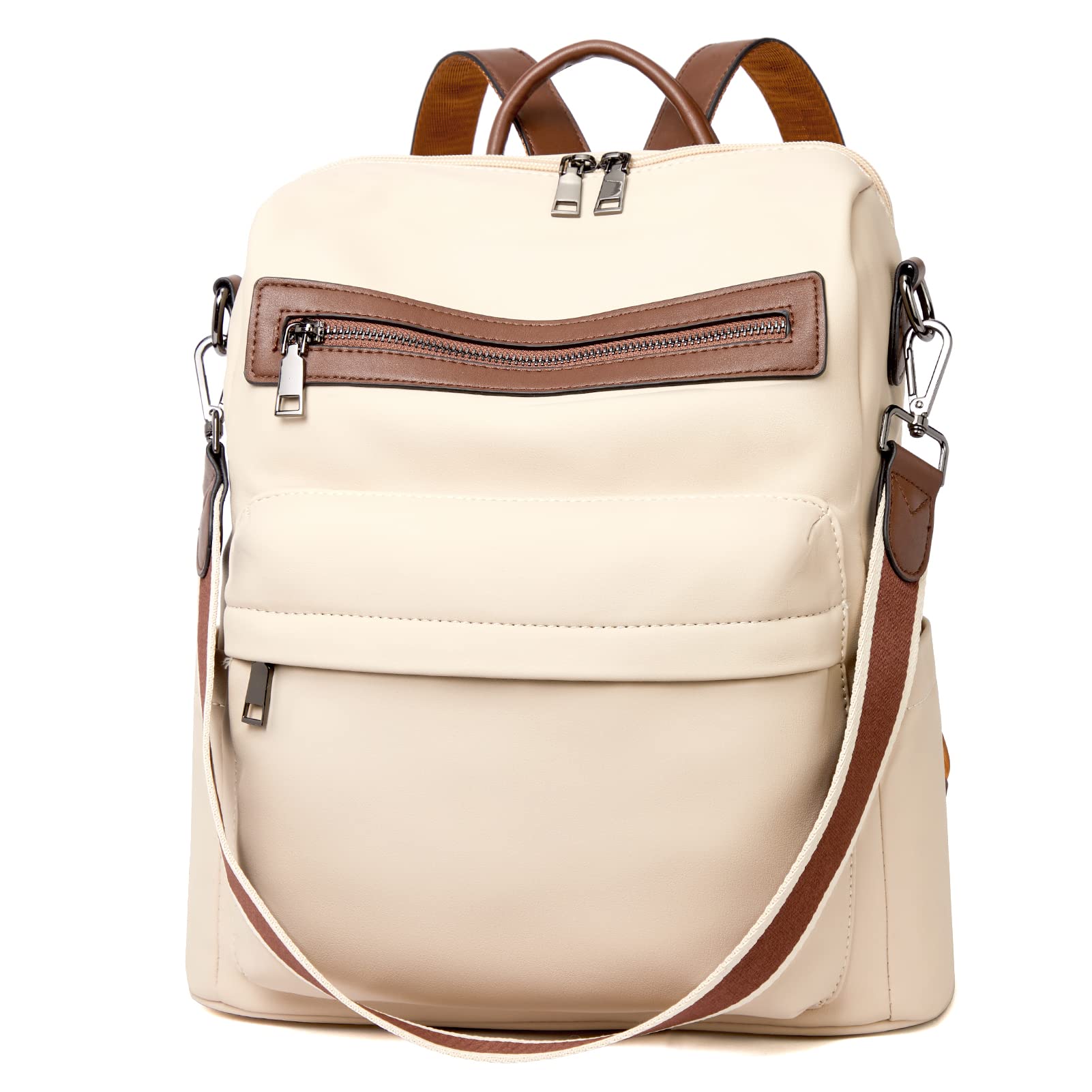 Stylish Women's Leather Backpack Purse - Fashionable Designer Shoulder Bag for Travel, Work & Daily Use | Large Capacity & Durable BROMEN Handbag