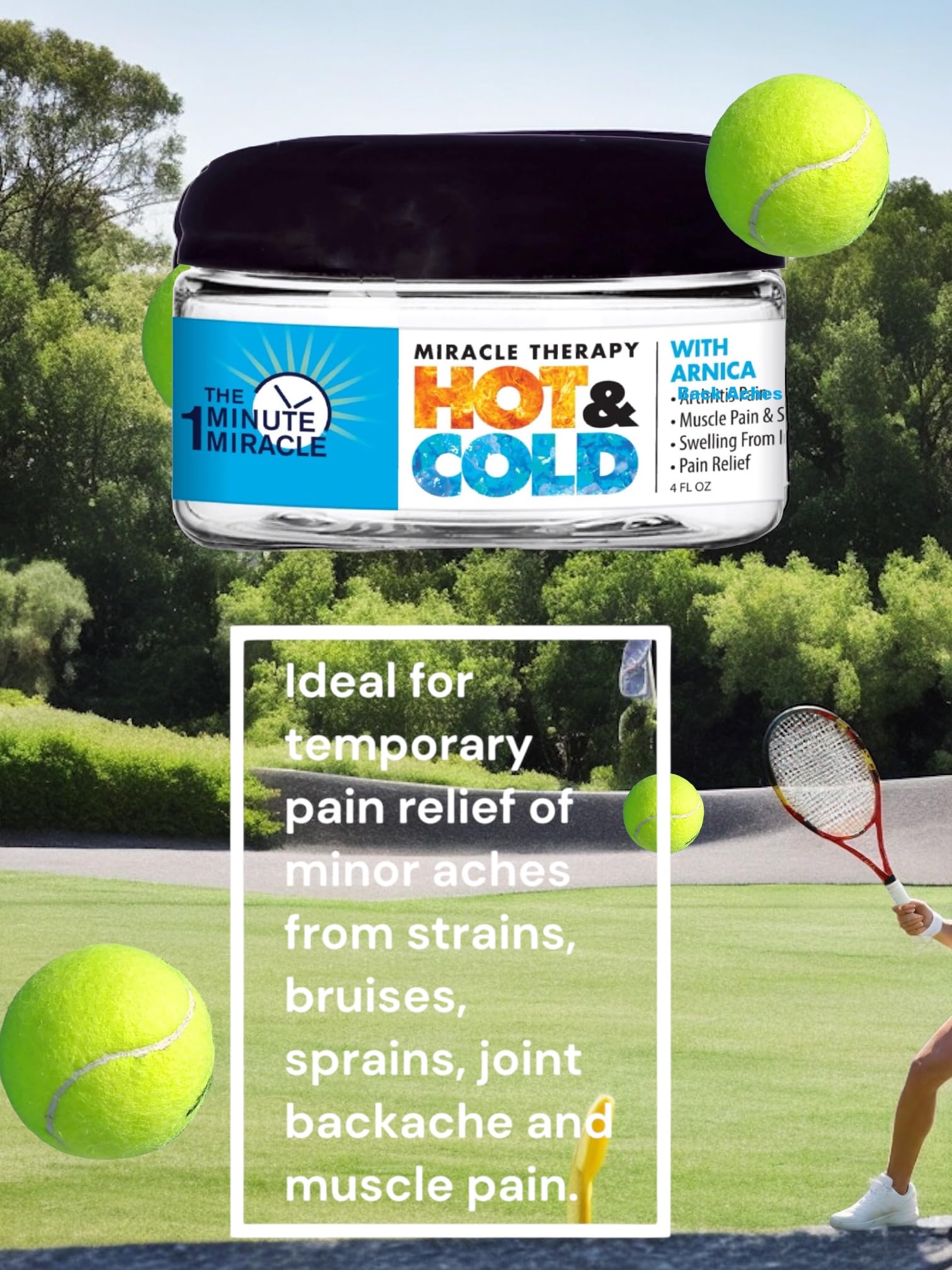 Miracle Hot & Cold Therapy Cream with Arnica & Essential Oils - 2 Pack (4 oz Jars) - Natural Pain Relief for Muscle & Joint - Perfect for Athletes & Arthritis Sufferers