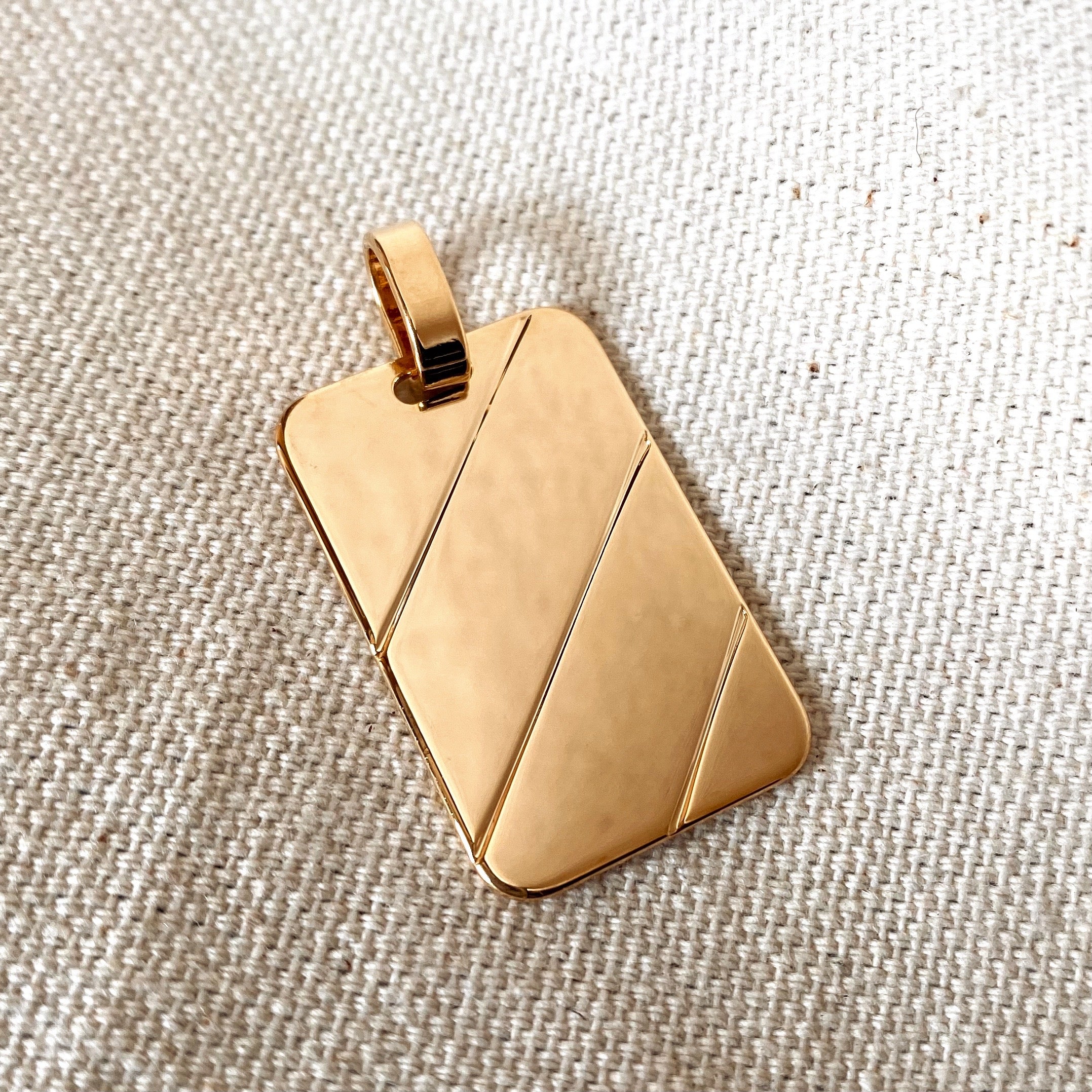18k Gold Filled Rectangle Pendant Necklace - Luxury Unisex Jewelry for Men & Women | Perfect for Gifts, Anniversaries and Special Occasions