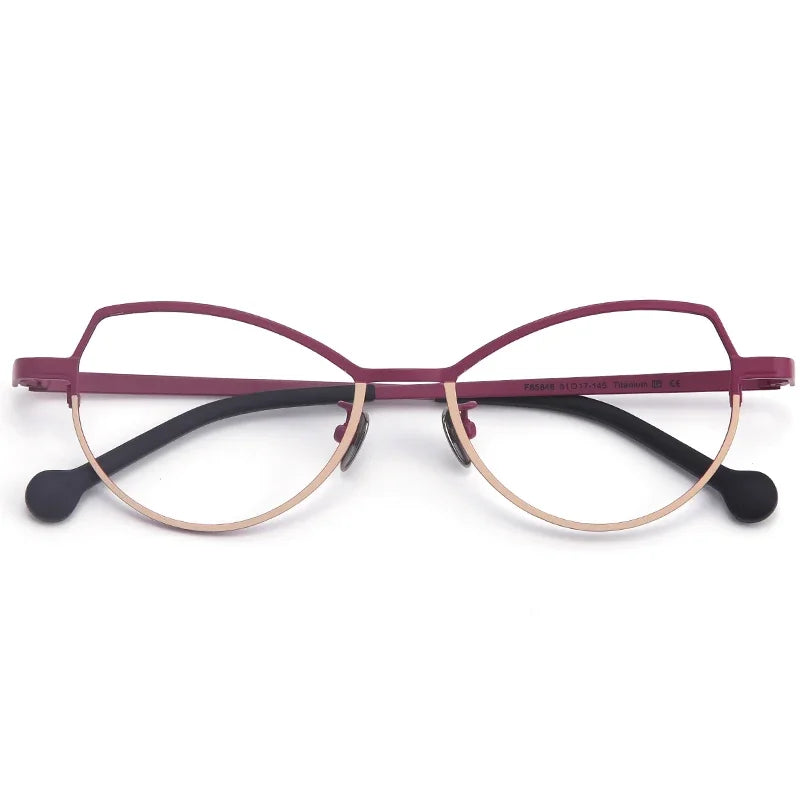 Stylish Aror Women's Oval Cat Eye Glasses - Lightweight Titanium Frame (Model 511745) | Perfect for Office, Reading & Fashion Accessories