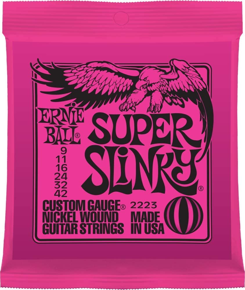 Ernie Ball Mighty Slinky Nickel Wound Electric Guitar Strings - 8.5-40 Gauge (P02228) | Perfect for Rock, Blues & Metal - Studio & Live Performance