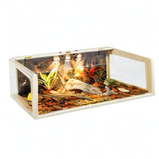 70 Gallon Reptile Terrarium Tank for Bearded Dragons, Lizards & Snakes - 48