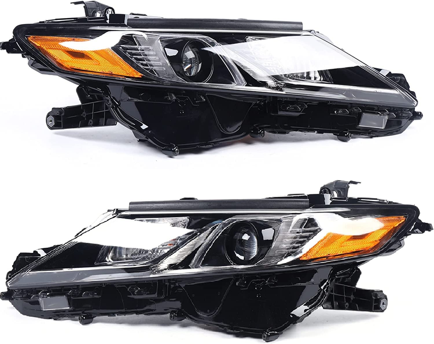 2018-2019 Toyota Camry L/LE/SE LED Projector Headlight Assembly Pair - Black Housing (Left & Right) - Durable Replacement Headlamps for Night Driving & Enhanced Visibility