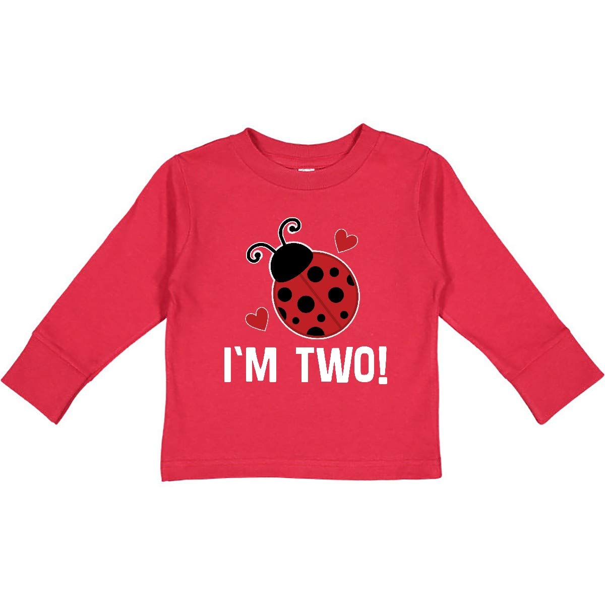 Inktastic 2nd Birthday Ladybug Toddler T-Shirt - Cute 2 Year Old Long Sleeve Top for Girls - Perfect for Birthday Parties, Photo Shoots & Everyday Wear