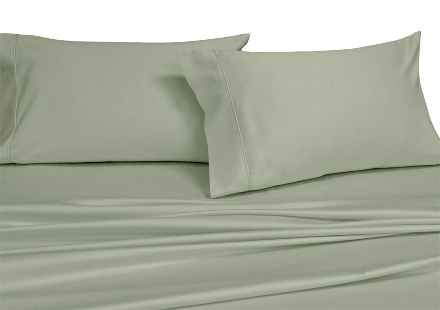 Royal Tradition 600 Thread Count 100% Cotton Twin XL 3-Piece Sheet Set - Sage Green, Deep Pocket Fitted Sheet - Soft & Breathable Bedding for Dorm, Guest Room & Extra Long Mattresses