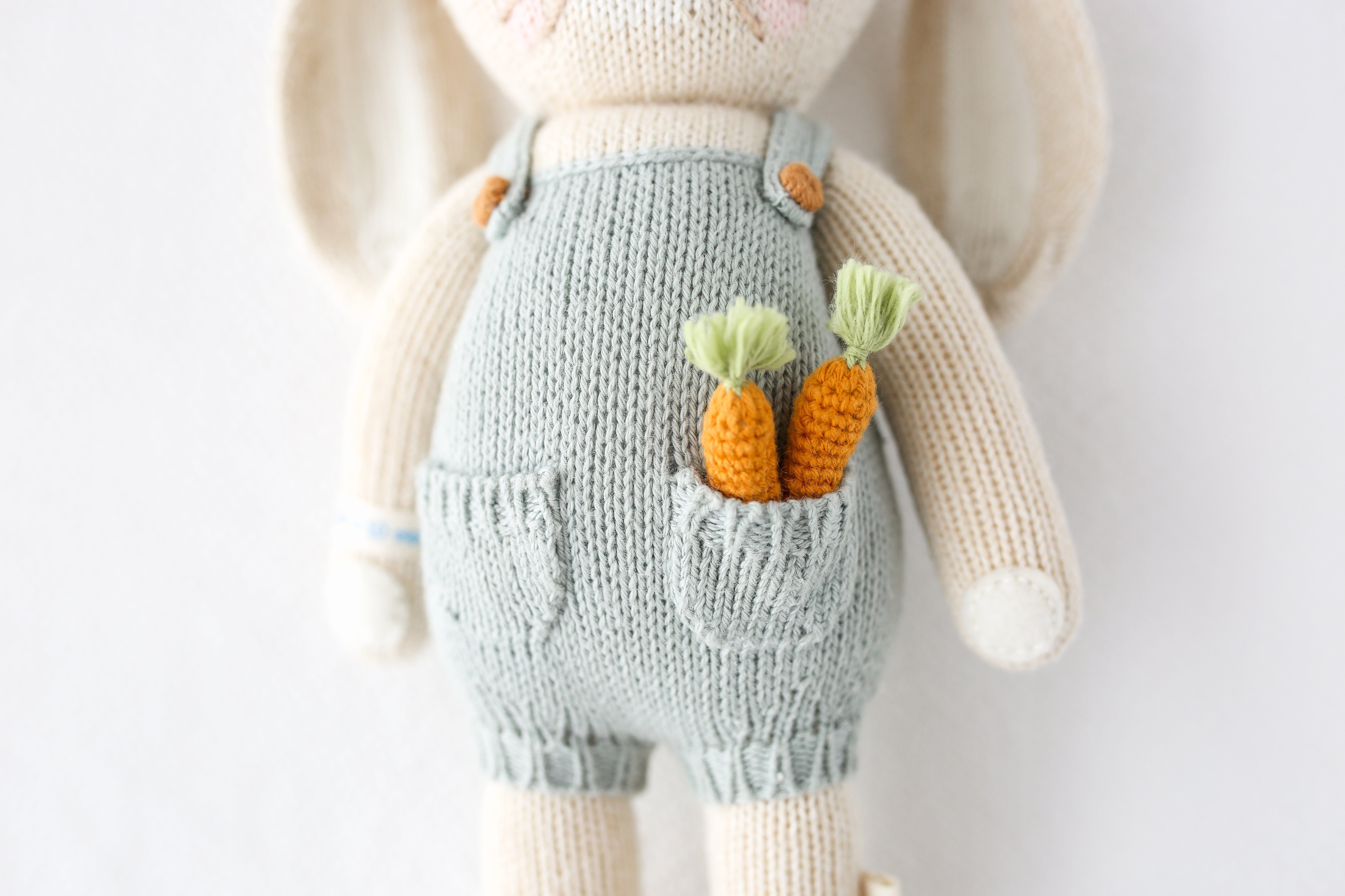 Cuddle+Kind Henry the Bunny (Little) - Organic Cotton Handmade Plush Toy for Babies & Kids | Perfect for Cuddling, Gifts, and Nursery Decor