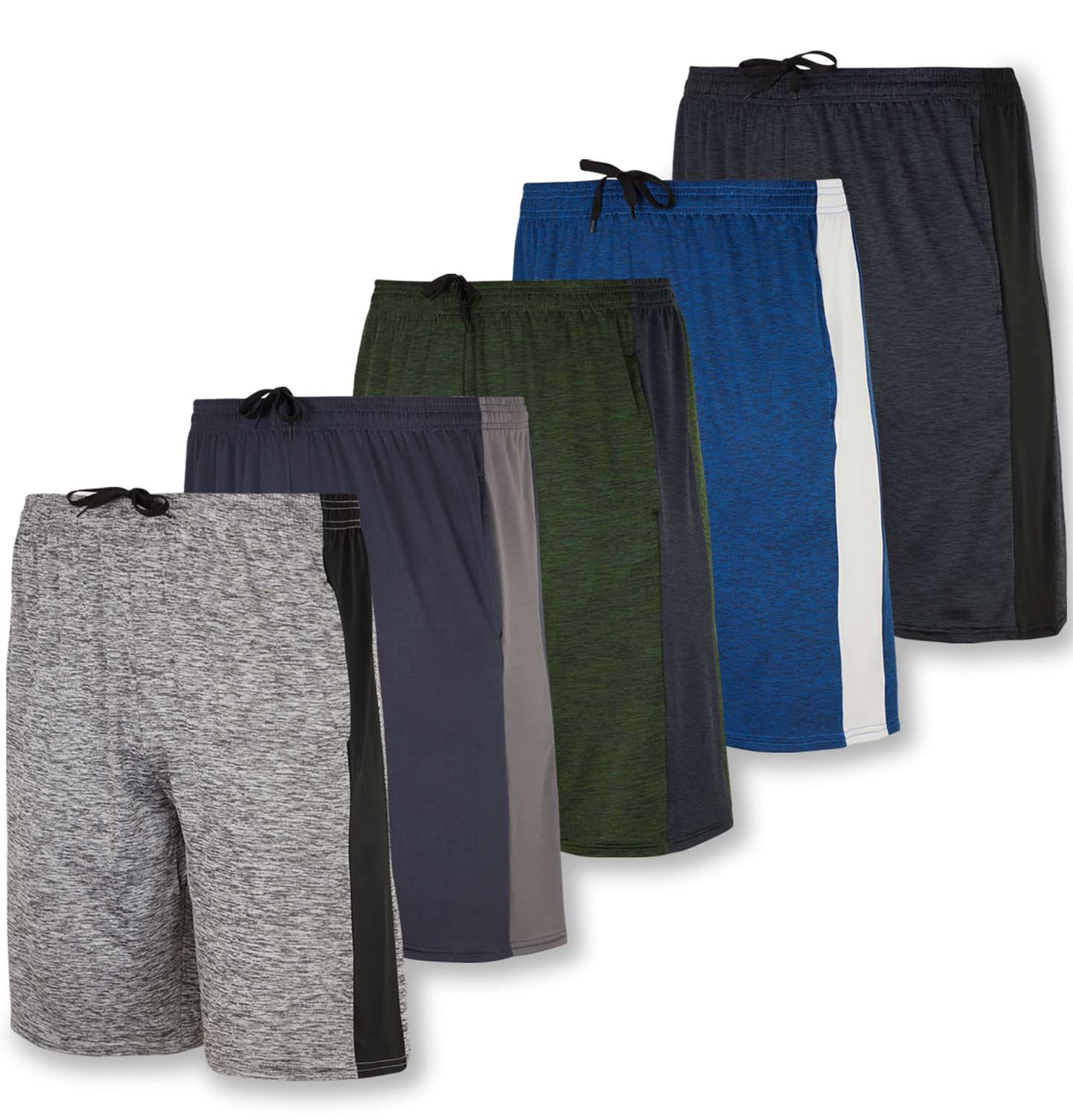 5 Pack Men's Quick Dry Athletic Shorts - Breathable Workout Running Gym Shorts with Pockets for Casual Wear & Sports Activities | Perfect for Jogging, Training, and Outdoor Adventures