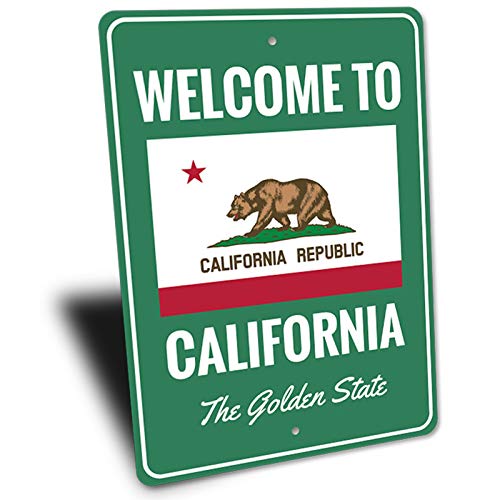 California State Flag Metal Sign - 10