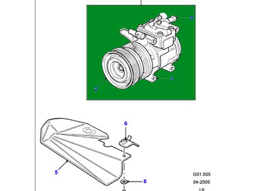 New OEM Land Rover A/C Compressor LR012807 for Freelander Diesel (VIN 3A289511+) - Perfect for AC System Repair & Replacement
