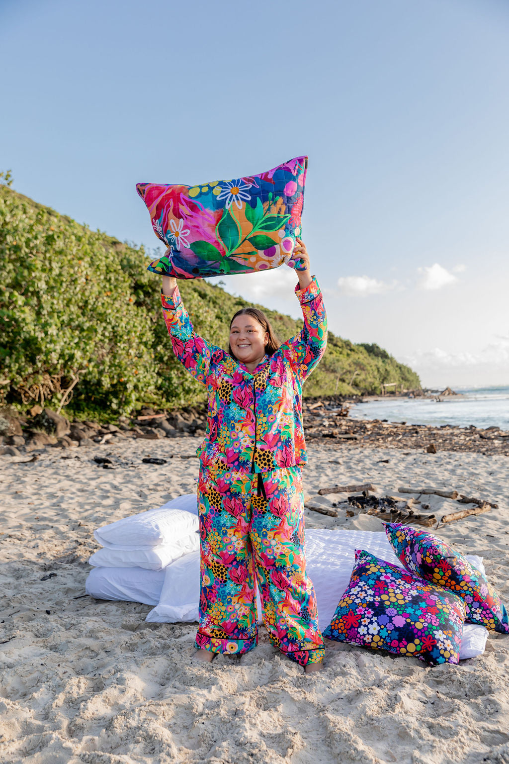 Kasey Rainbow Sundown LS Shirt & Pant Sleepwear Set - Cozy Matching Pajamas for Women | Perfect for Lounging, Sleepovers & Relaxing at Home