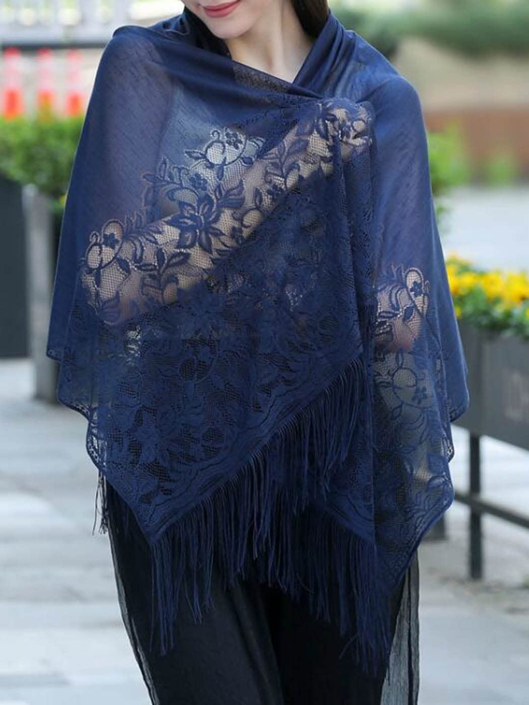 Elegant Lace Fringe Shawl Wrap for Evening Dresses - Women's Party Scarf, Prom Cover Up & Wedding Accessories for Brides | Perfect for Formal Events, Date Nights & Special Occasions