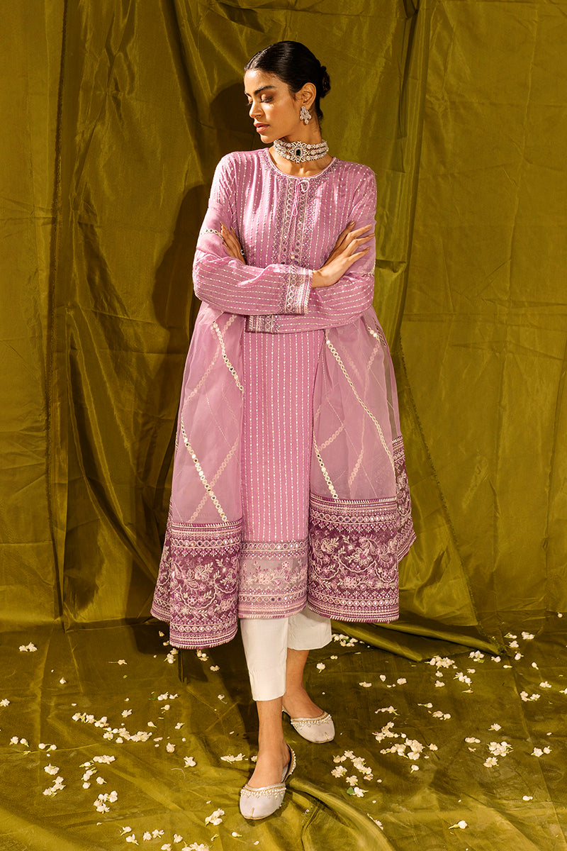 Lilac Fusion 2-Piece Set (Shirt & Dupatta) - Elegant Ethnic Outfit for Women | Perfect for Weddings, Parties & Festive Occasions