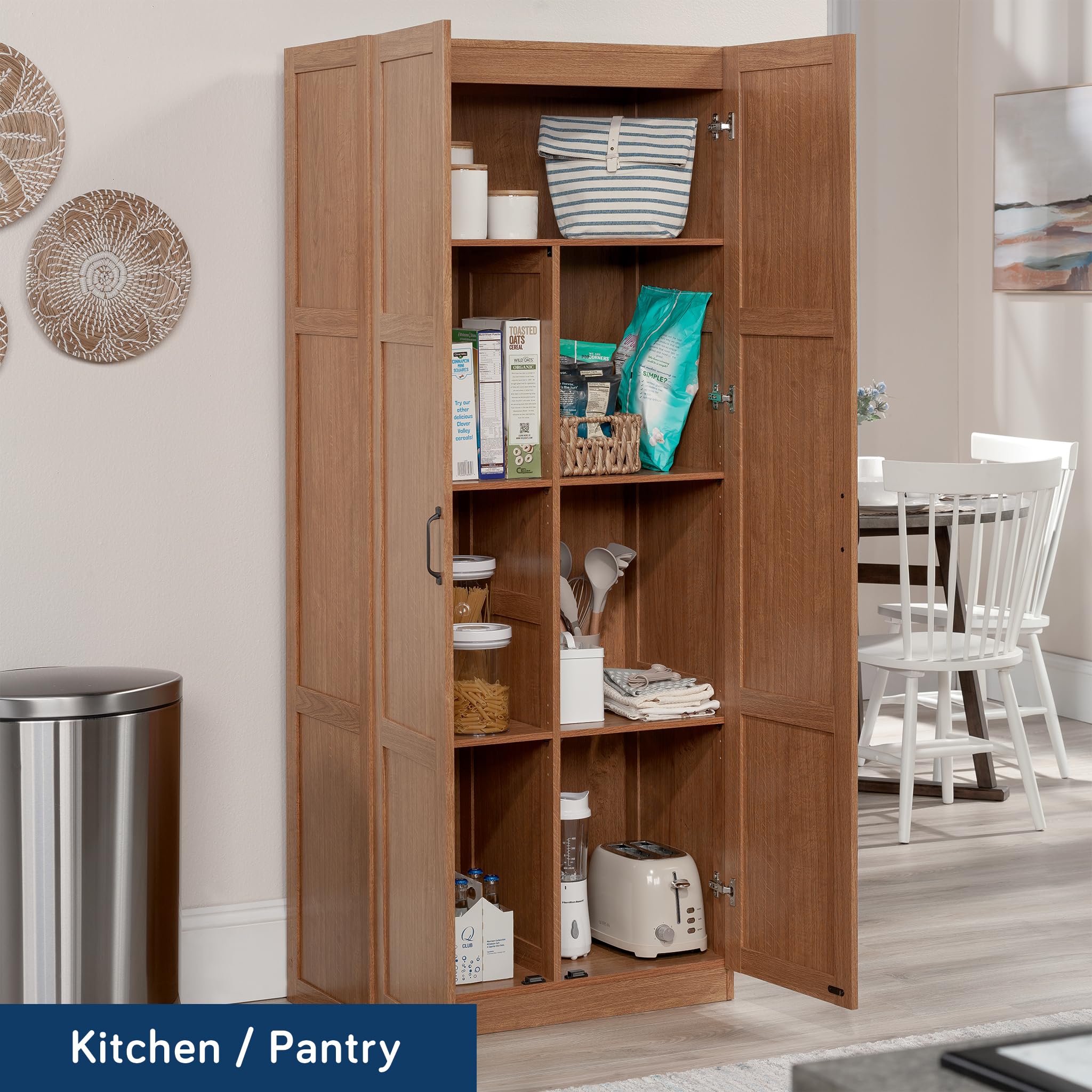 Sauder Storage Cabinet with Adjustable Shelves - Kitchen & Bathroom Organizer in Highland Oak