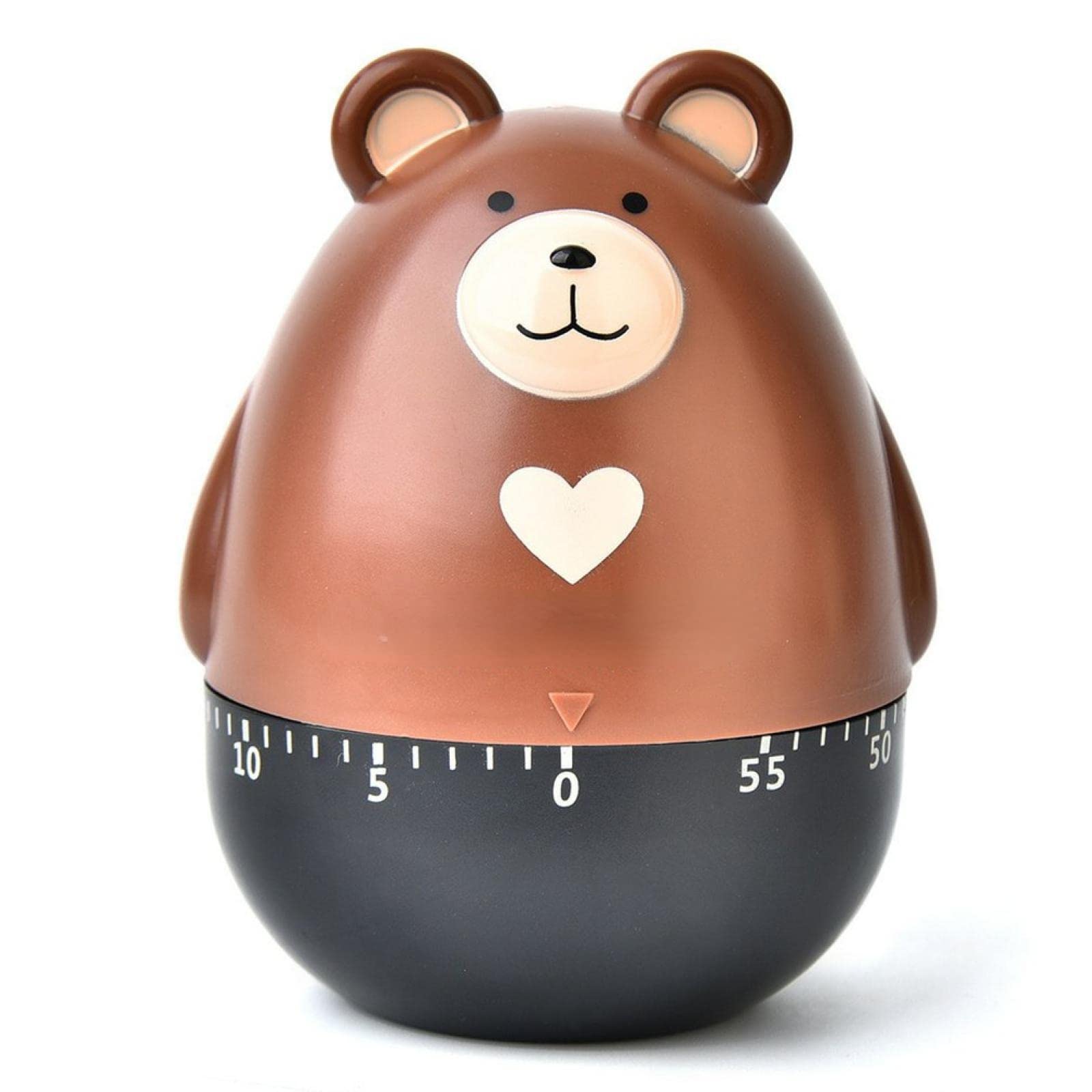 Stainless Steel Bear Kitchen Timer - Cute Mechanical Cooking Timer Clock for Baking, BBQ & Meal Prep - Durable Multipurpose Kitchen Tool (Red)